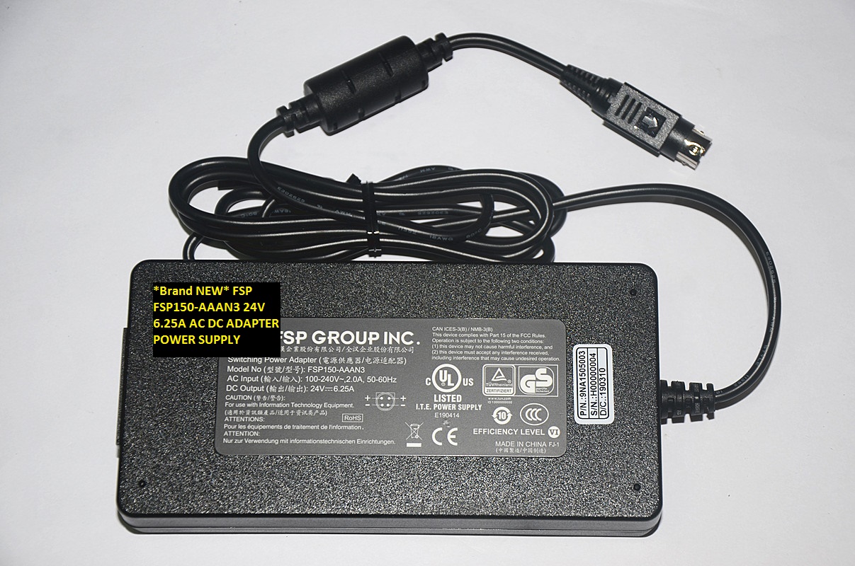 *Brand NEW* FSP 24V 6.25A FSP150-AAAN3 AC DC ADAPTER POWER SUPPLY - Click Image to Close